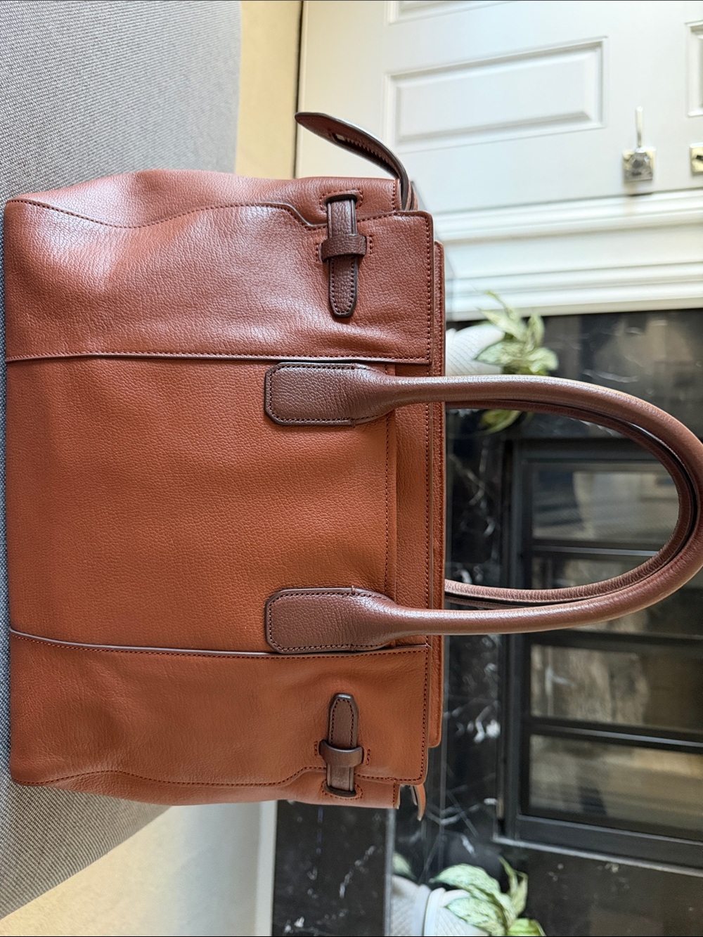 Cole Haan Brown Leather Satchel - Picture 3 of 5